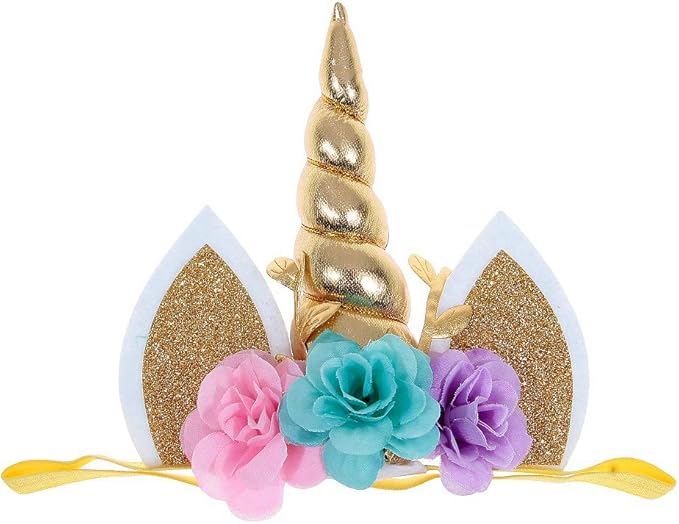 Nishine Baby Elastic Glitter Unicorn Horn Headband Children Unicorn Party Supplies Cosplay Gift