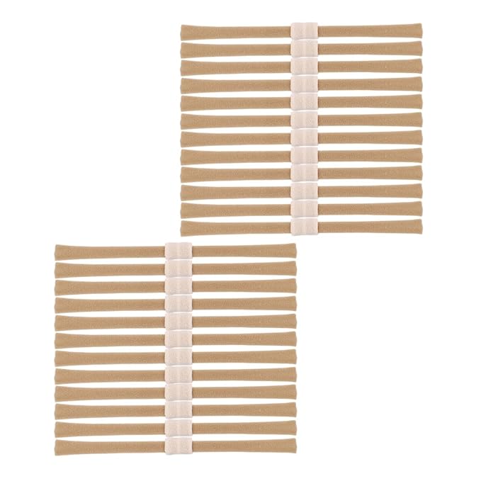 Pack of 24 Interchangeable Nylon Headbands for Newborn Toddler Baby Girls High Stretchy Add-A-Bow Elastic Head Bands (Skinny Nude 24 pcs)
