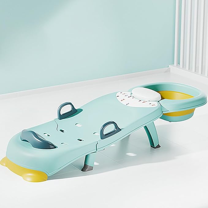 Hair Washing Station for Kids Children's Shower Seat Adjustable Children Shampoo Chair Bath Seat Household Foldable for 1 to 16 Years Old
