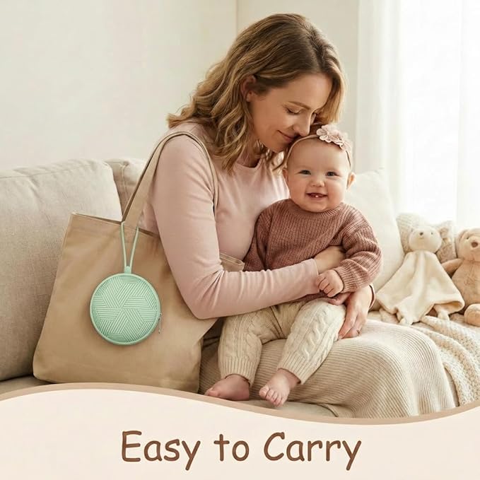 Smlpuame 3 Pack Portable Pacifier Holder Case Set, Cover Pouch Bag for Diaper Bags, Baby Carriage Storage Container Box, Easy to Clean (Blue+Muted Red+Mint)
