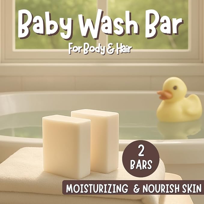 Fragrance Free Baby Bar Soap for Sensitive Skin | Unscented Natural soap bar for toddlers kids adults with gentle skin | Organic ING | Made in USA | 2 Bars (3.5 oz Each)