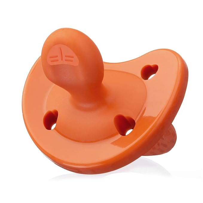 Chicco PhysioForma Luxe Orthodontic Pacifier for Babies 16-24 Months, One-Piece 100% Soft Silicone, Supports Breathing, Textured Shield & Handle, Sterilizing Case, BPA Free, 2-Pack, Terracotta