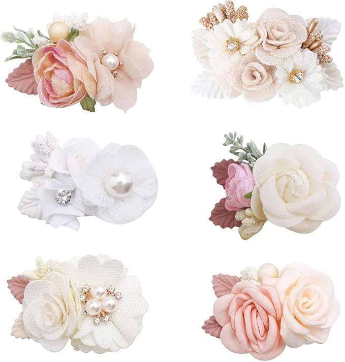 Flower Hair Clip for Baby Girl, Lightweight Hair Bow with Boutique Fully Lined Alligator Clip for Toddler Teens Gifts