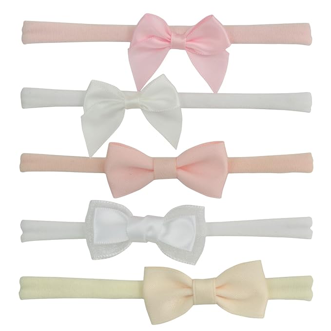 Nihao Baby Mini Small Bows for Preemie Baby New Baby Headband Set Infant Girl Gift -5 PCS