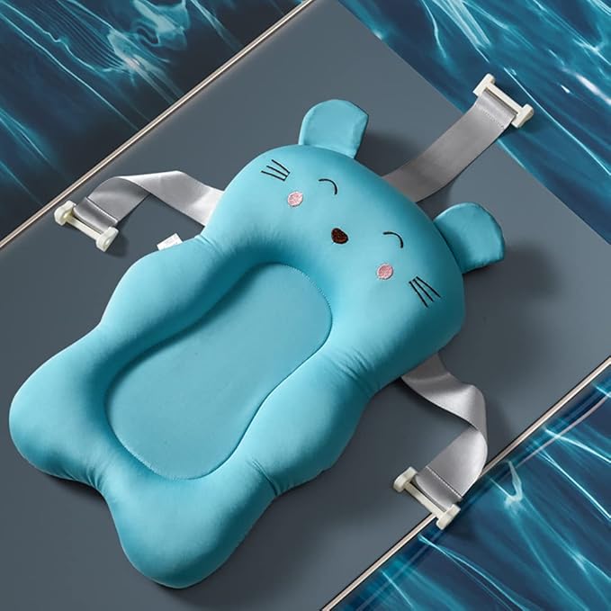 Baby Bath Cushion Bathtub Cushion Floating Seat Cartoon Infant Bathtub Mats Newborn 3D Mesh Seat Support Baby Shower Pads Choke Prevention Back Protection 18.9inchx11.81inch, Type 2