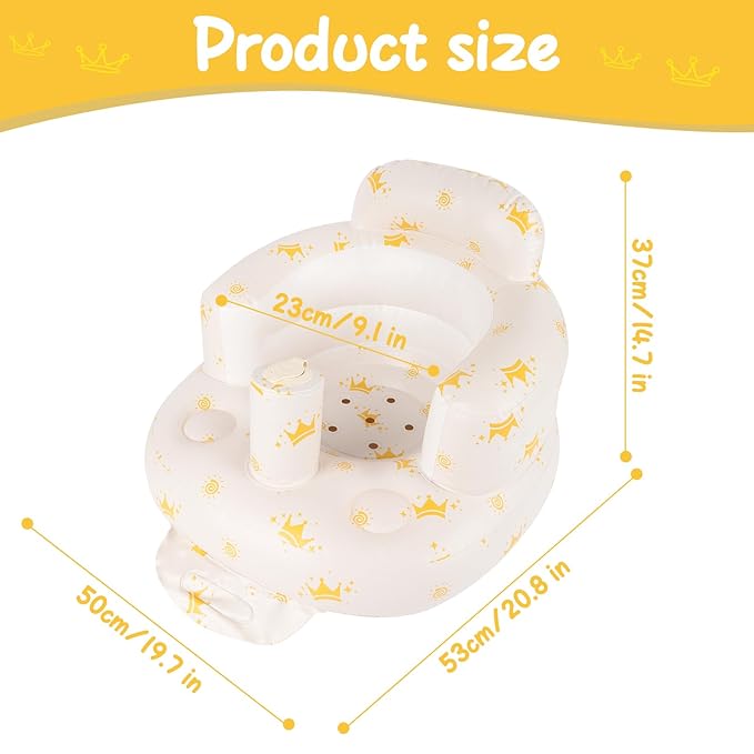 TDTOK Inflatable Baby Seat for Baby 3 Months Up, Portable Sit Me Up Floor Seat with Built in Air Pump Chair with Back Support