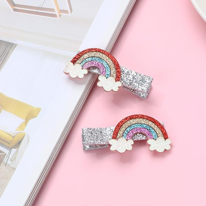 Baby Rainbow Cloud Headband Girls Hair Clips Pin Cloud Hair Band Rainbow Headwear BBG17 (Hair Clips-C)