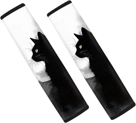 Car Seat Belt Pads Black Cat Automotive Seat Belt Pads Seat Belt Neck Protector Seat Belt Shoulder Pads Car Seat Belt Cover 2 Pack Seat Belt Cover Auto Seat Belt Cover Seatbelt Shoulder Pad