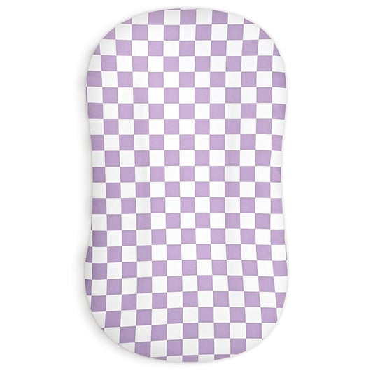 DILIMI Baby Lounger Cover for Boys and Girls, Removable Cover Ultra Soft Comfortable Lounger Slipcover, Purple Checkered (Lounger not Included)