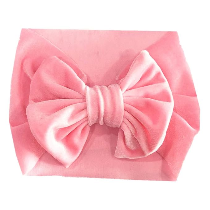 SuperiMan Wide Band Velvet Headband for Baby,Toddler Girls Bows Turban Head Wrap Hair Bands Photography Props Hairband (Navy+Wine Red+Black+Gray+Pink)