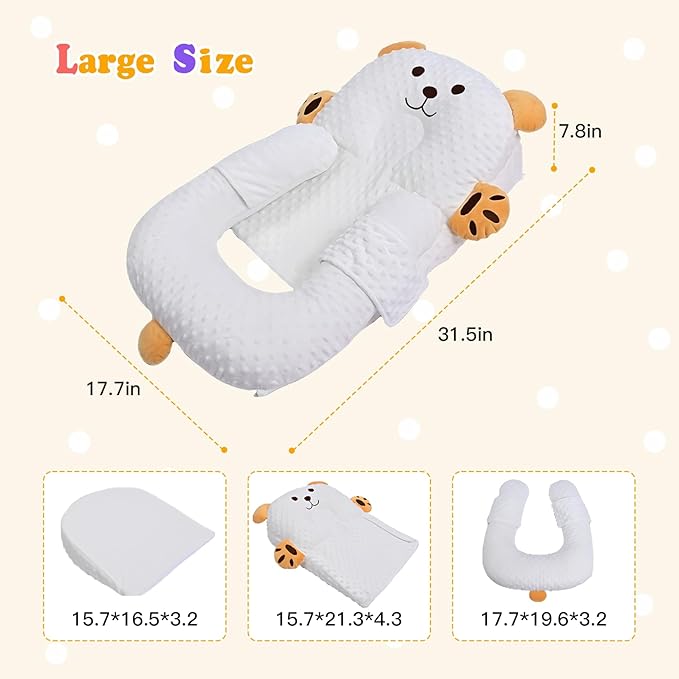 2026 Baby Lounger for Newborn, Baby Lounger for Home and Travel, DIY Breathable Soft Cotton Infant Lounger, Newborn Babies Essentials Gifts