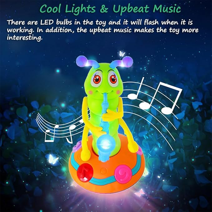 Miracland Dancing Caterpillar Saxophone Musical Toy with Music and Lights for Boys and Girls