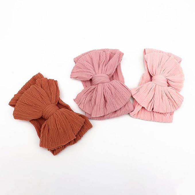 AQOKKA Baby Bows Headbands Nylon Baby Girl Headbands Soft Handmade Hairbands Toddler Hair Accessories for Girls Baby Newborn Infant Kids