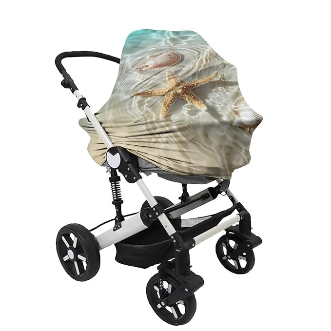 Beach Car Seat Cover Baby Privacy Nursing Covers,Breathable Breastfeeding Cover,Multi-use for Mother Nursing Apron Unverisal Fit Car Canopy Covers