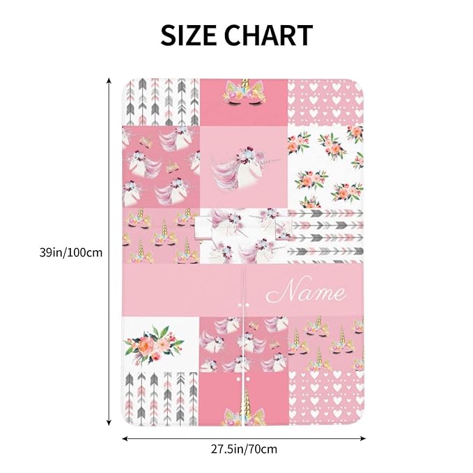 Personalized Horse with Horns Pink Baby Car Seat Canopy for Babies with Name, Custom Car Seat Covers for Girls, Opening Minky Nursing Breastfeeding Cover Infant Carseat Canopies for Newborn
