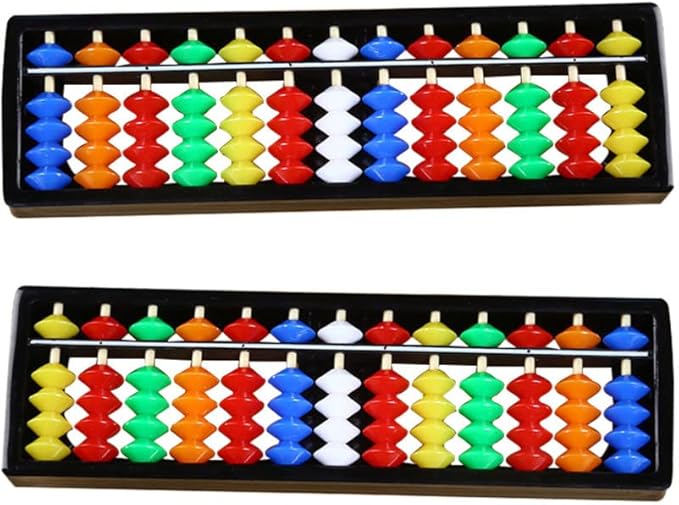 Toyvian 2pcs 13 Digits Rod Abacus Plastic Abacus Toy Kid Calculating Tool Math Teaching Aids for Kids Student (Assorted Color)