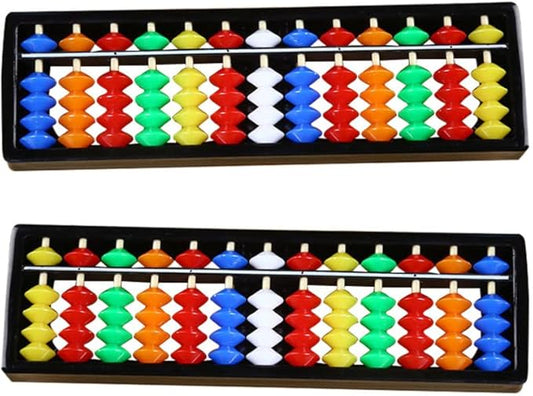 Toyvian 2pcs 13 Digits Rod Abacus Plastic Abacus Toy Kid Calculating Tool Math Teaching Aids for Kids Student (Assorted Color)