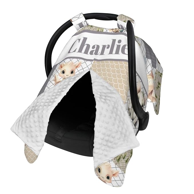Personalized Baby Car Seat Canopy for Babies with Name, Custom Car Seat Covers for Boys Girls, Dragon Nursing Breastfeeding Stroller Cover Infant Carseat Canopies for Newborn
