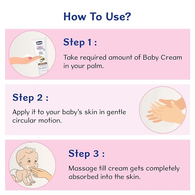 Chicco Baby Moments Baby Cream for Babies with Argan Oil & Avocado Butter, 100g| Natural Ingredients for Hydrated Skin | Dermatologically Tested | Phenoxyethanol, Parabens & Lauryl sulphates free