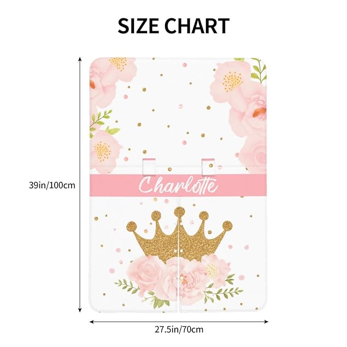 Custom Name Nursing Cover – Crown with Flower Baby Car Seat Canopy, Stroller Cover, Baby Minky Blanket – Personalized Newborn Shower Gift for Infant Girls & New Moms