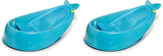 Skip Hop Baby Bath Tub, 3-Stage Smart Sling Tub, Moby, Blue (Pack of 2)