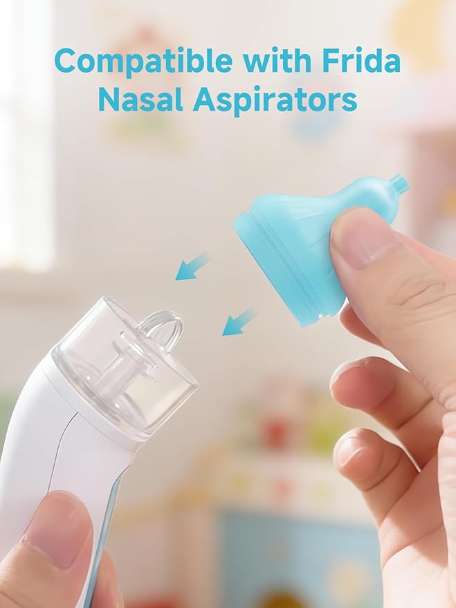 Nasal Aspirator Replacement Tips Compatible with Frida Baby Nose Sucker, Soft Silicone Tips for Infant & Toddler, BPA-Free Reusable Replacement Parts Accessories, 4pcs