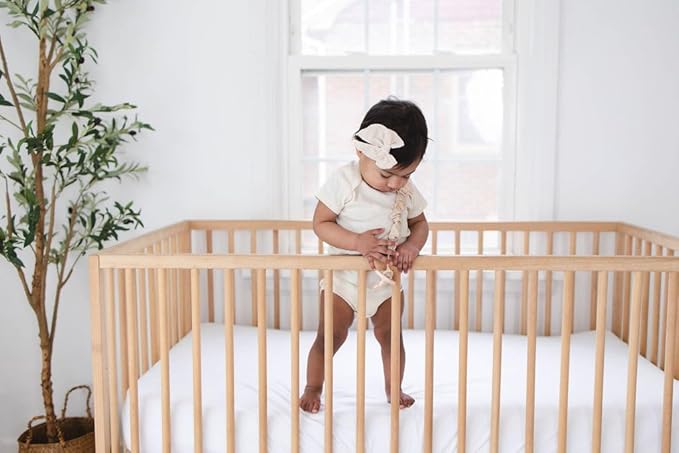 Muslin Cotton - Metal-Free Pacifier Clips, Lightweight and Secure Pacifier Holder for Babies (Beige Toile) - Mila & Lulu