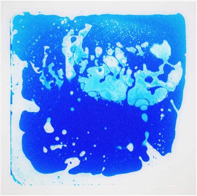 LONGKING 12" X 12" Sensory Tiles for Activity Play Centers, Liquid Floor Tiles, Autism Sensory Product, Blue