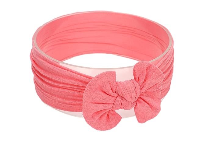 Baby Girl's Toddler Bow Knot Headbands Soft Nylon Headband for Daily Life Birthday Party Photography (Watermelon Pink)