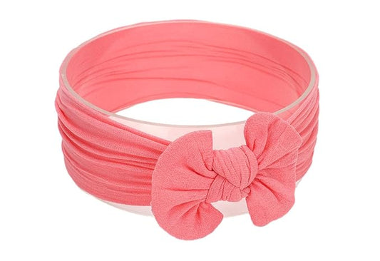 Baby Girl's Toddler Bow Knot Headbands Soft Nylon Headband for Daily Life Birthday Party Photography (Watermelon Pink)