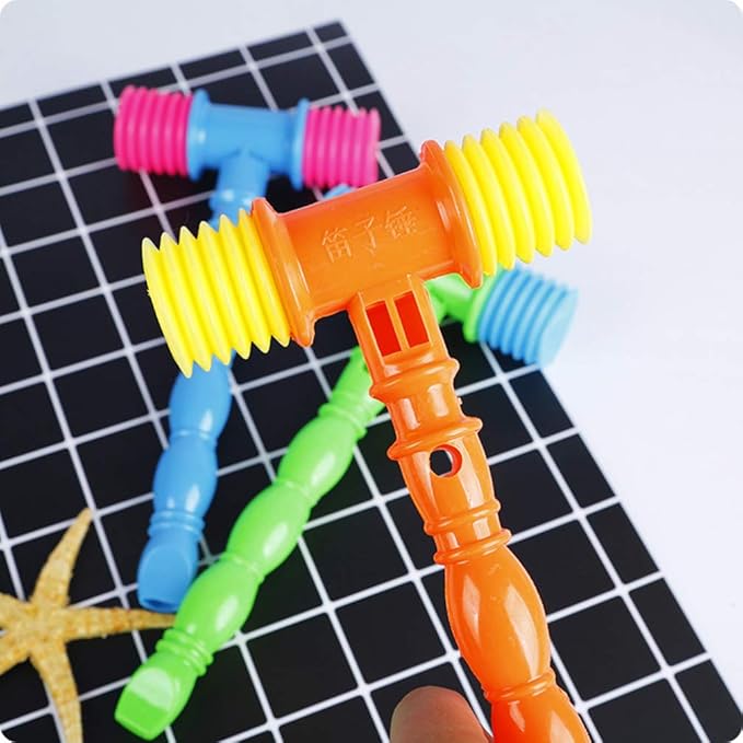 Toyvian 12 Pack Toddler Hammer Toys Soft Plastic Squeaky Sound Hammer Toy for Kids Ages 1-4 Party Favors and Outdoor Play