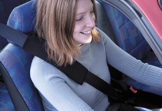 Car Seat Belt Pad Cover kit,2-Pack Soft Car Safety Seat Belt Strap Shoulder Pad for Adults and Children (Black)