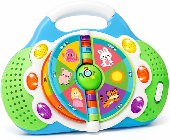 BainGesk Learning Toys for 1 2 3 Year Old Boys Girls, Alphabet Flip Toys with Sound and Light, Musical Educational Toys for Toddlers 2-3, Christmas Birthday Gift for Baby Age 12-18 Months