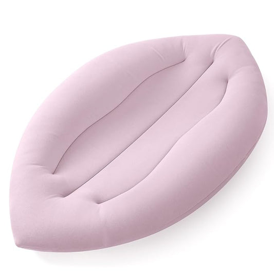 Baby Lounger for Newborn: Skin-Friendly & Breathable for 0-12 Months Infant Tummy Time Playtime & Diaper Changes - Portable & Lightweight Cushion for New Parents (Pink)
