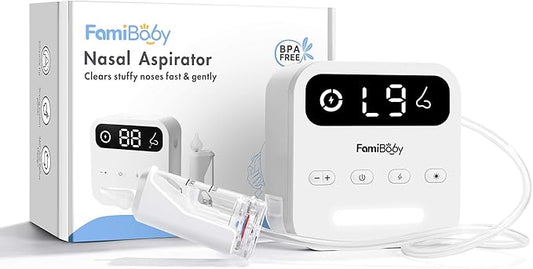 Electric Nasal Aspirator for Babies & Toddlers | 9 Adjustable Suction Levels | Safe Baby Nose Sucker with Food-Grade Tips & Portable Design