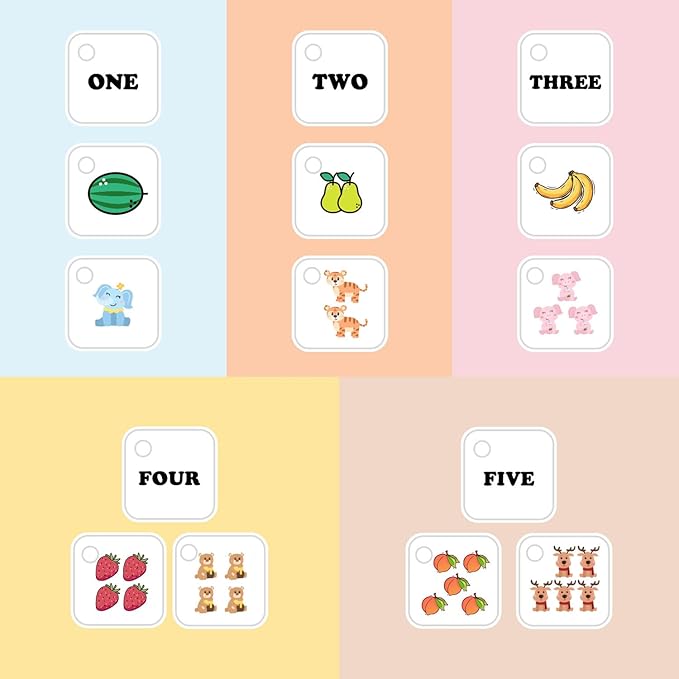 5 Sets Lock and Key Sensory Toy, Number Counting & Matching Math Games, Preschool Learning Activities, Educational Montessori Toddlers Toys for 3 Year Old