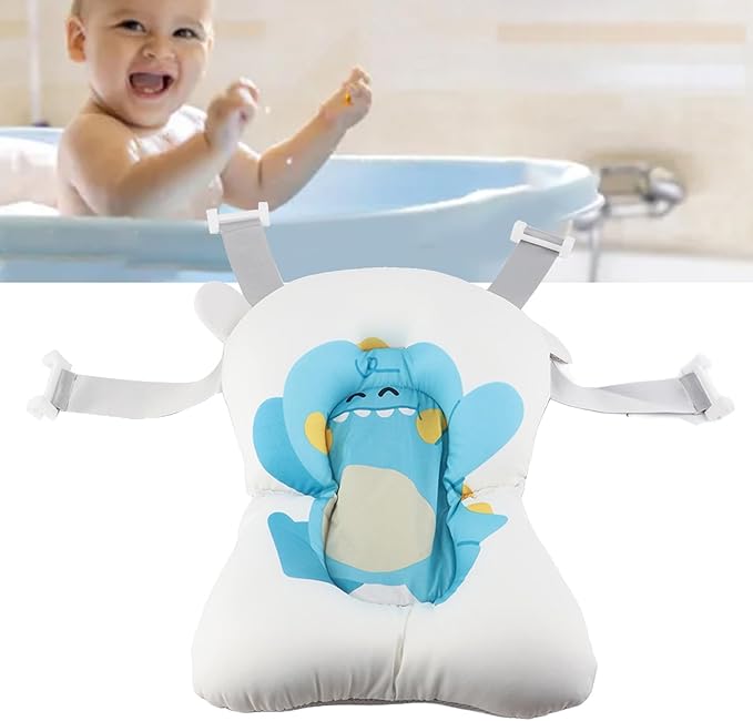 Soft Bath Mat & Cushion for Infants - Comfort Cushion Baby Bathtub Pad (Blue)