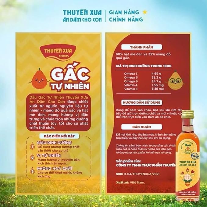 Thuyen Xua Baby Nutritional Oil Set, 4 Bottles x 65ml, Extra Virgin Olive Oil Made in Italy, Omega 3-6-9 & Vitamins
