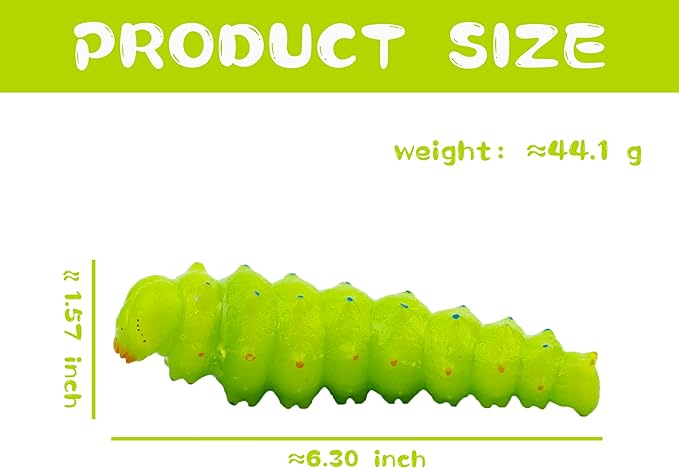 Soft Rubber Squishy Caterpillar Toy, Super Stretch Squeeze Toy, Perfect for Gifts & Party Favors