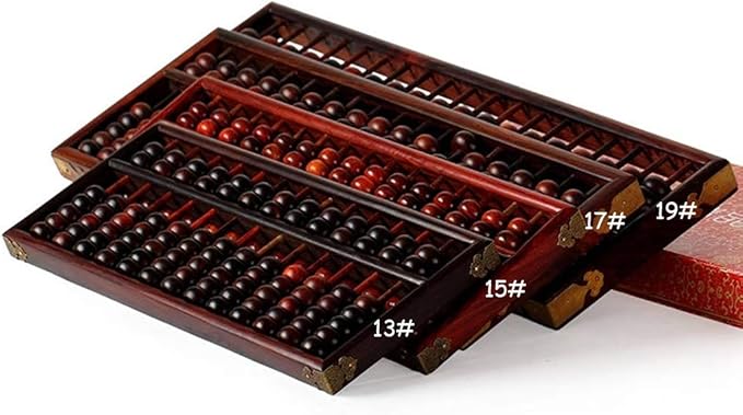 Counting Abacus Redwood Abacus Art Collection Abacus Accounting and Students Mental Abacus Desktop Decoration (Color : Brown, Size : 46.8 * 16.5 * 2.7cm)