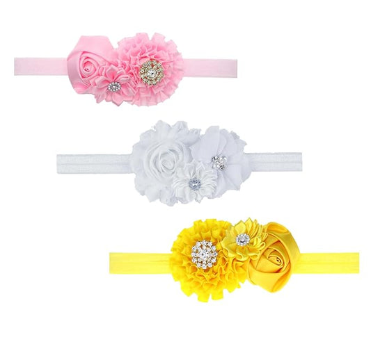 Baby Girl Headbands with Bows.(FD88) (Yellow Pink White)