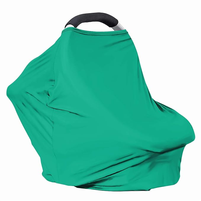 Solid Color Car Seat Nursing Breastfeeding Cover, Multi Use Cover Cozy Carseat Canopy Cover, Infant Babies Stroller Cover,Ultra Soft Stretchy Nurse Gifts Green Breastfeeding Cover