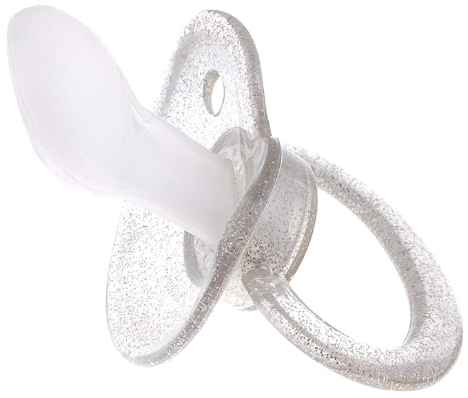 J&Or The Classic Original Adult Sized Pacifier Dummy - Three Color Pack: Transparent Sparkling Glitter | Black Mamba | Mad Red