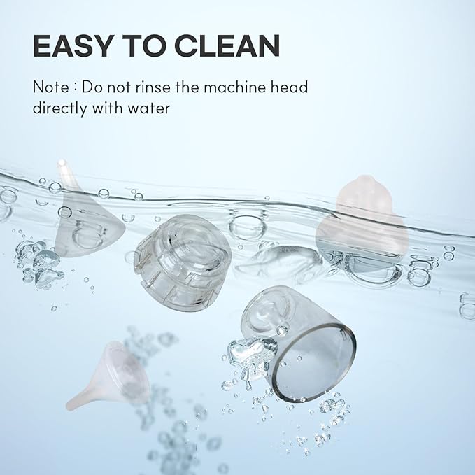 HubiBaby Nasal Aspirator for Baby, Electric Nose Aspirator, Nose Sucker, Automatic Nose Cleaner with 3 Silicone Tips, Adjustable Suction Level, Music and Light Soothing Function - FSA/HSA Eligible