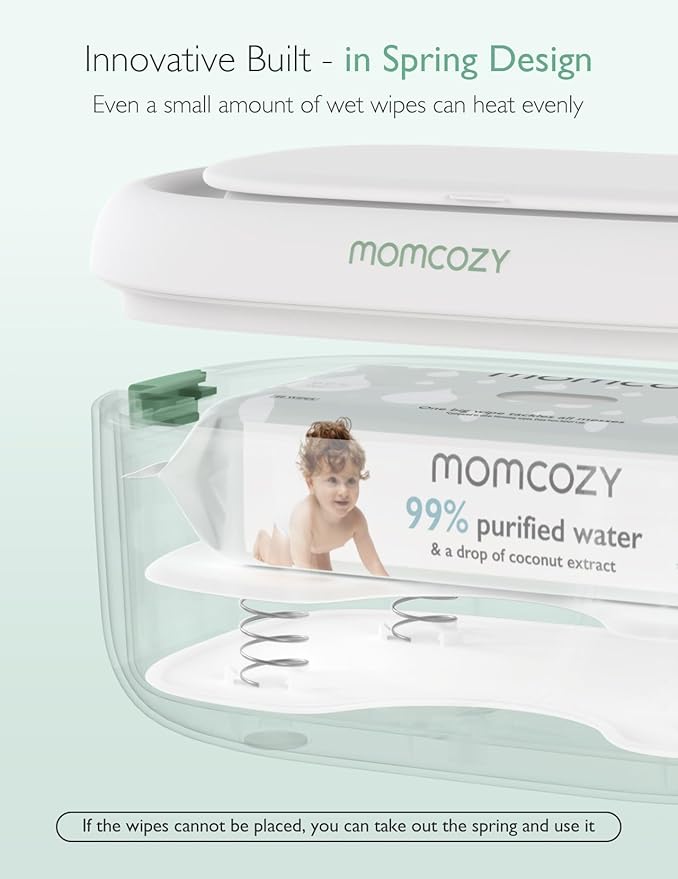 Momcozy Baby Nail File Electric, Gentle Baby Nail Trimmer Electric Rechargable & Momcozy Baby Wipe Warmer, Innovative Spring Design, Large Capacity Wipes Dispenser