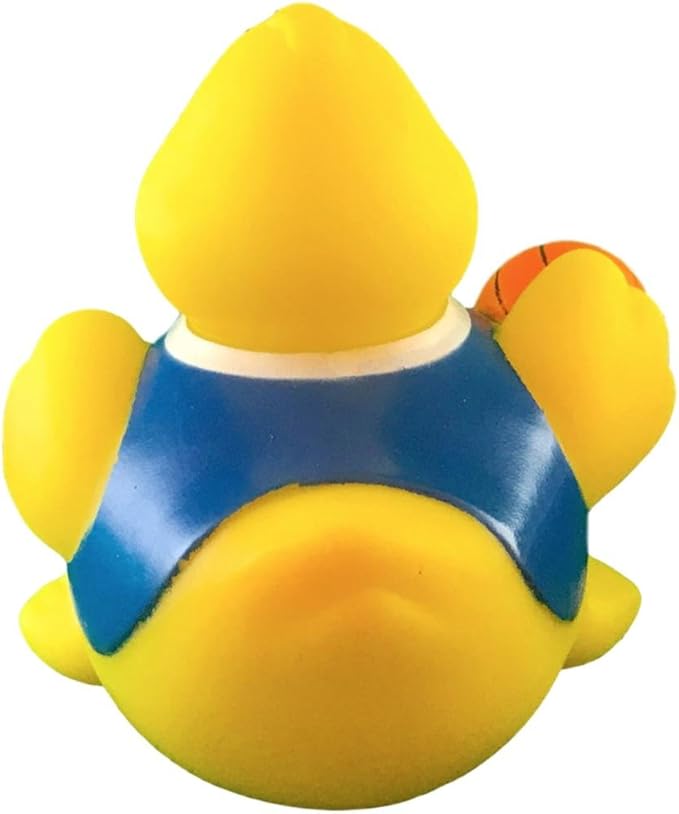 3" Rubber Duck [Sealed Hole, Floats Upright] - Baby Safe Bathtub Bathing Toy - Basketball Rubber Duck