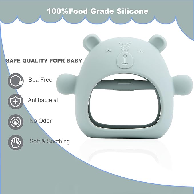 GZO Teething Toys for Babies Soothe Teething Pain and Itching Gums, Food Grade Silicone Teethers for Babies 0-6 Months/6-12 Months, BPA Free.