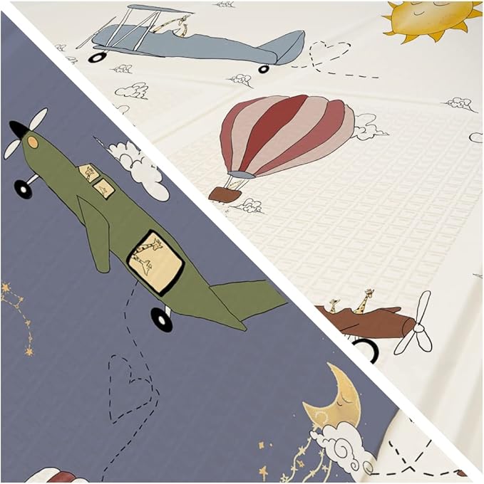 JumpOff Jo Foldable Foam Play Mat – Large Waterproof Baby & Toddler Activity Floor Mat, Double-Sided 70 x 59 Inch Play Surface