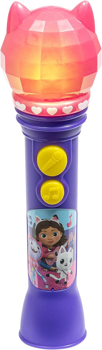 DreamWorks Gabby's Dollhouse Toy Microphone for Kids, Musical Toy for Girls with Built-in Music