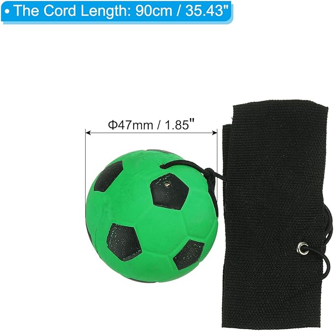 1pc Green Soccer Ball Wrist Return Ball - Adjustable Bounce Back with String, Rubber Elastic Rebound Finger Exercise Toy Activity
